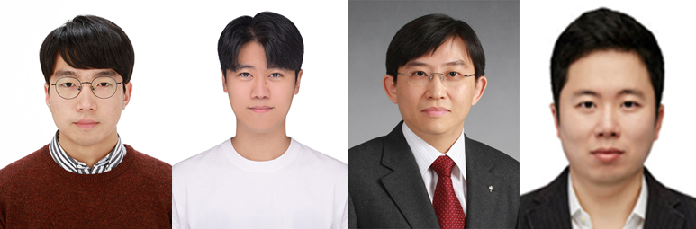 (왼쪽부터) 신소재공학과 이건희 박사과정, 이강산 박사과정, 김상욱 교수, 스티브박 교수