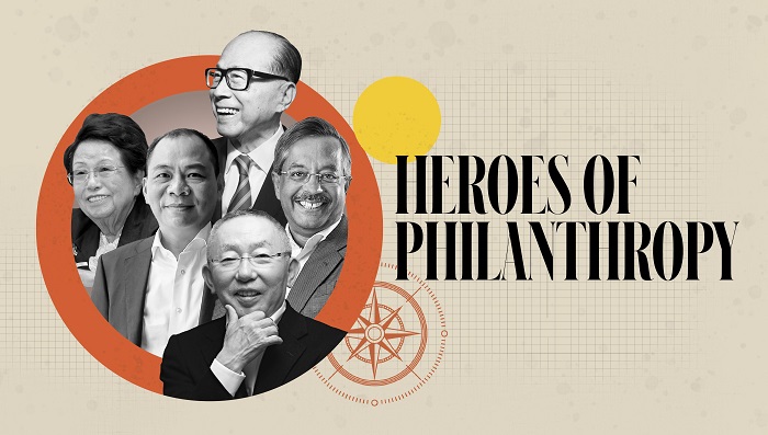 Chairman Soo-Young Lee at the KAIST Development Foundation (far left) was selected as one of 15 philanthropists in Asia by Forbes Asia. (Photo by Forbes Asia)