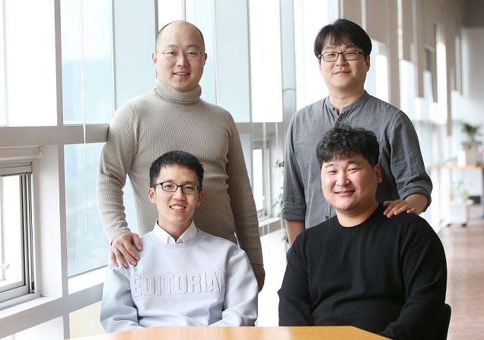 (Clockwise from top-left) Professor YongKeun Park, Professor Chan Hyuk Kim, Dr. Young-Ho Lee, and PhD Candidate Moosung Lee 