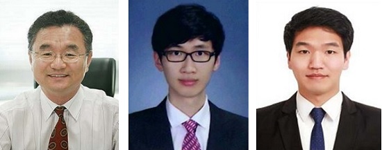 (왼쪽부터) 전기및전자공학부 노용만 교수, 유영준 박사과정, 이홍주 박사과정