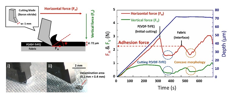 Figure 2. Measurement of an interfacial adhesion strength using SAICAS