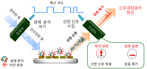 그림 1. 대역확산 라만 분광 기술 개념도