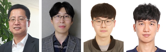 (왼쪽부터) 신소재공학과 박찬범 교수, 정연식 교수, 윤재호 박사과정, 장한휘 박사과정