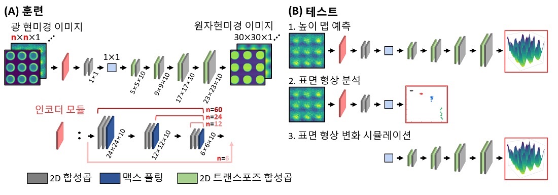 그림 1. 새롭게 제안한 현미경 사진을 이용한 딥러닝 기반 나노스케일 높이 예측 방법론 개념도