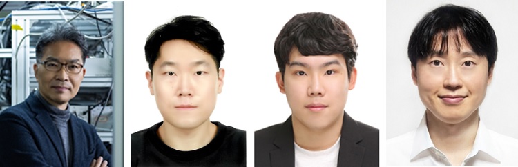 (왼쪽부터) 화학과 김상규 교수, 김정길 박사, 강민석 박사과정, 윤준호 박사