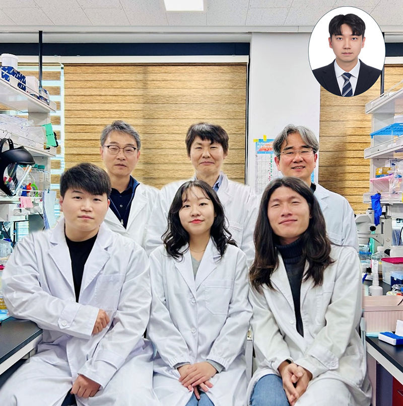 (뒷줄왼쪽부터) KAIST 김윤기 교수,이승재 교수,이광록 교수, (앞줄 왼쪽부터)부성호 박사,김시은 박사,함석진 박사(상단)이동훈 박사