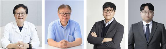 (왼쪽부터) 의정부을지대학교병원 혈액암센터 김동욱 교수, UNIST 김홍태 교수, KAIST 임정훈 교수, KAIST 박주민 박사