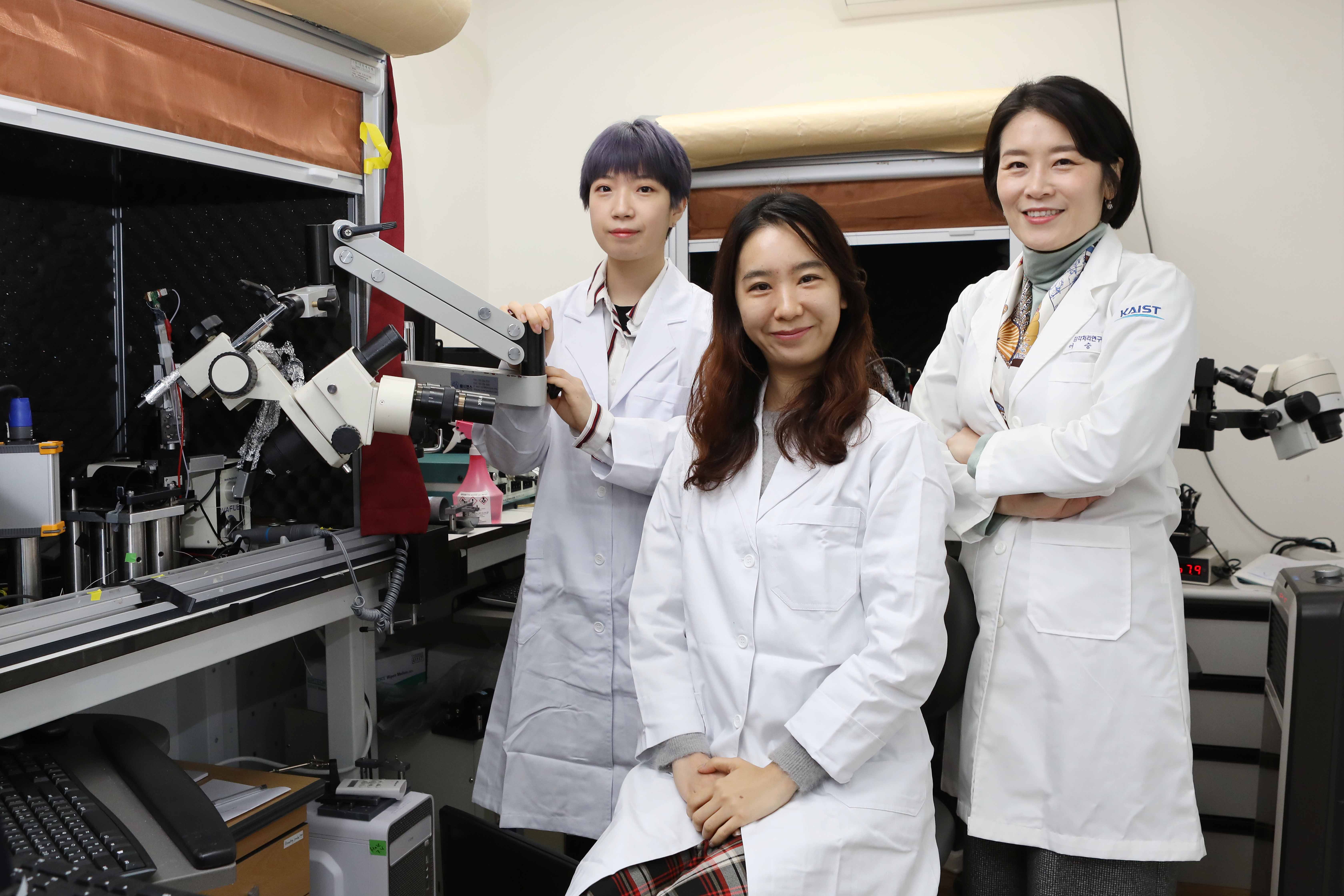 Researcher Yang-Sun Hwang (left), Researcher You-Hyang Song (center), and Professor Seung-Hee Lee (right)