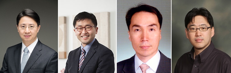 (좌측부터) 김원준, 엄지용, 조항정 기술경영학부 교수, 서용석 미래전략대학원 교수
