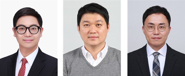 (왼쪽부터) 우리 대학 박성준 교수, 고려대학교 천성우 교수, 한양대학교 김종석 박사