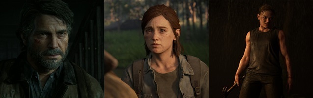 Figure1.Game characters Joel,Ellie, and Abby (Naughty Dog)