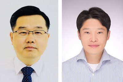 (왼쪽부터) 신소재공학과 강정구 교수, 우리 대학 김건한 박사 졸업생