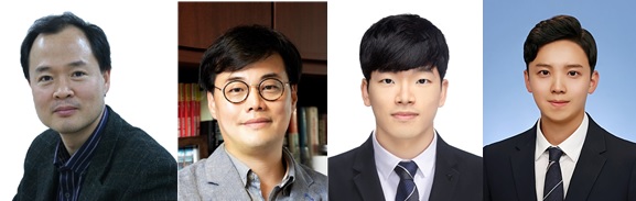 (왼쪽부터) 최양규 교수, 박인규 교수, 이상원 박사과정, 강민구 박사과정